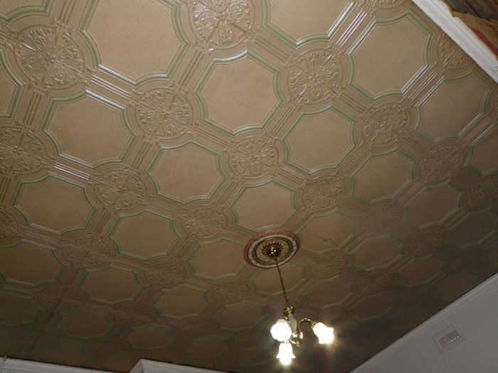 Image Gallery - The original coved ceiling featuring Wunderlich stamped